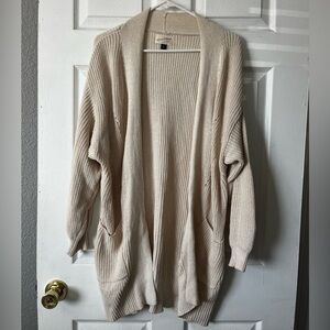 Universal Thread Beige Open-Front Cardigan